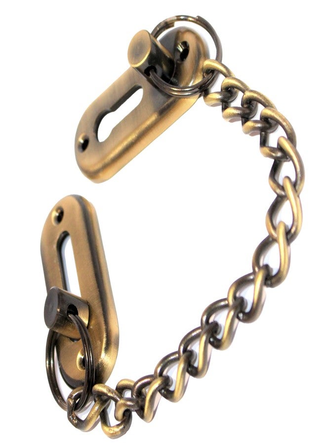 RiseOm Lite Door Chain Lock of Brass/Door Security Chain Guard/Latch Lock for Inside Door (Pack of 3, Antique - Lite Chain) - Image 2